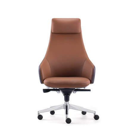 เก้าอี้ผู้บริหารหนังแท้ DF PROCHAIR รุ่น Royal Chair สีน้ำตาล_1